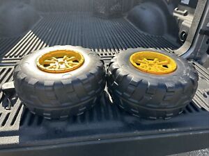 John Deere Peg Perego Gator XUV Front Wheel Tire Set Of 2 Black & Yellow New