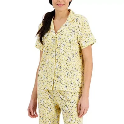 Top de pijama Charter Club cuello muesca recortado solo amarillo L Foto 1 de 4