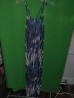 2923) SANCTUARY x-small straight fit maxi dress blue spag straps polyester XS