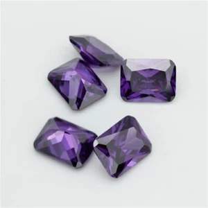 AMETHYST - GARNET - LAVENDER OCTAGON / EMERALD CUT CUBIC ZIRCONIA LOOSE GEMS - Picture 1 of 15