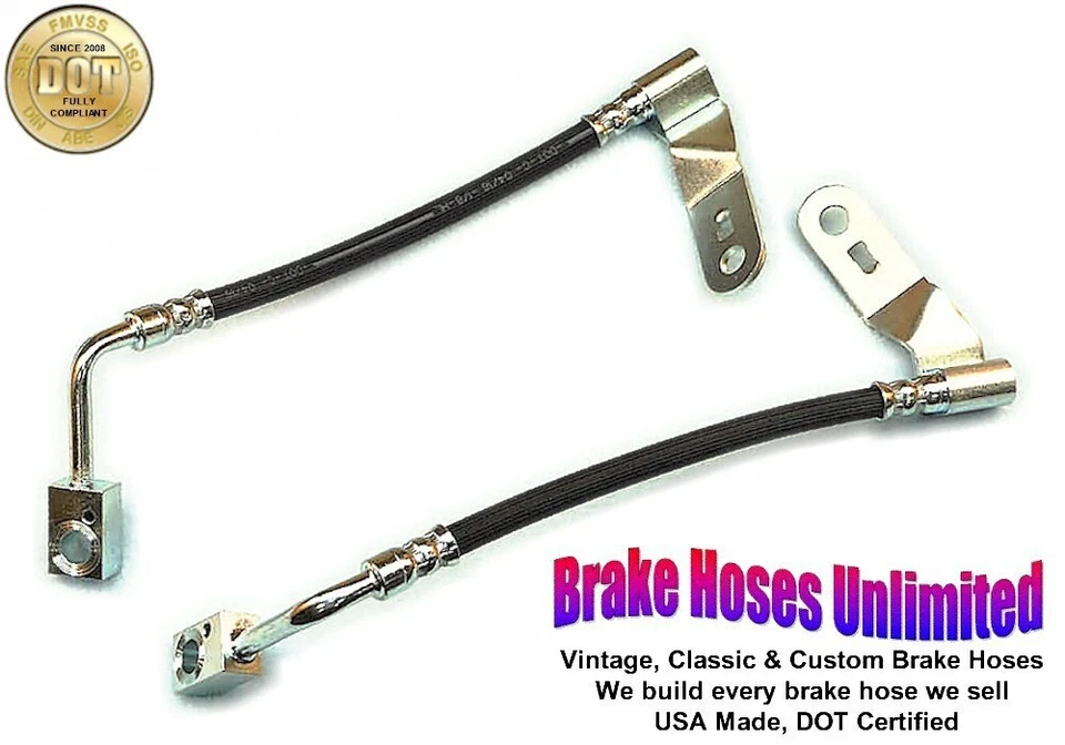 REAR DISC RUBBER BRAKE HOSES Lincoln Versailles 1977 1978 1979 1980 - Image 1 of 2