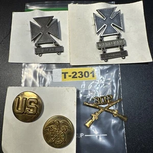 EXONUMIA BLOWOUT: Lot of Vintage Military Pins Rifle, Marksman, 302 T-2301 - Picture 1 of 13