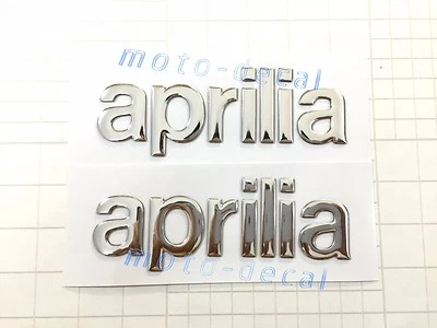 Raised 3D Chrome Emblem Sticker For Aprilia RS250 RSV1000 SMV750 Silver Decal - Image 1 of 4