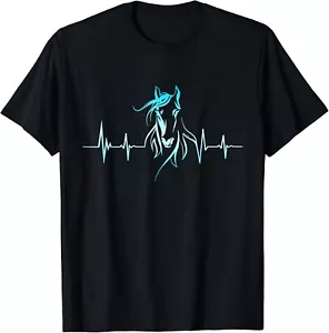 Horse Heartbeat Horse Lover Gifts Women Men Girls Teens Gift Unisex T-Shirt - Picture 1 of 3