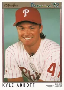 #185 Kyle Abbott - Philadelphia Phillies - 1992 O-Pee-Chee Premier Baseball - Picture 1 of 1