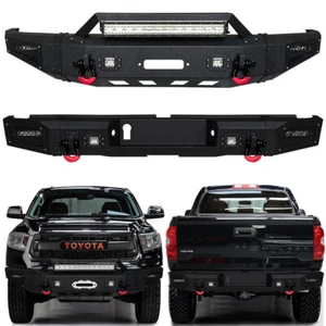 Vijay For 2014-2021 Tundra Front and Rear Bumper Textured Black with LED Lights - Picture 1 of 10
