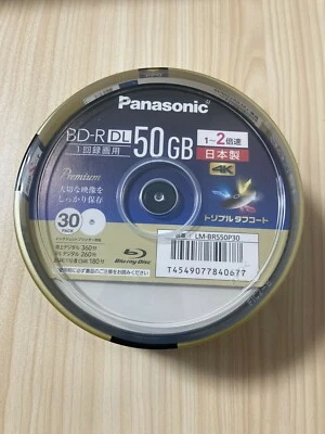 Panasonic 3D Blu-ray 50GB 2X 30pc Made in BD-R HD Inkjet Printable - Image 1 of 2