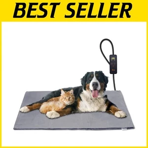 Waterproof 35x24in Heated Dog Bed with Timer and Safety Features for All Pets - Picture 1 of 11