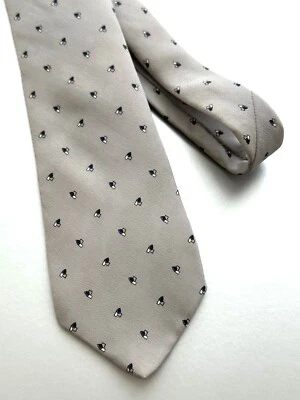 Corbata gris vintage Paco Rabanne para hombre con patrón blanco y negro Foto 1 de 2