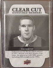 2019-20 Upper Deck Series 1 Tim Horton Clearcut Honoured Members HoF-91 100/100