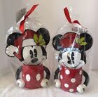 Disney Mickey Minnie Mouse Christmas Coffee Cocoa Mugs Set 2 Cocoa Mix GIFT