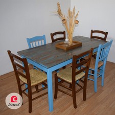 TAVOLO DA PRANZO RUSTICO IN PURO LEGNO MASSELLO 80X140