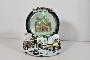 Vintage Color Changing Musical Snow Globe with Winter Scene and Santa - Picture 1 of 9