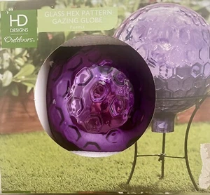 Gazing Ball 10" Gazing Globe Textured Glass Outdoor Yard Art Iridescent Purple - Picture 1 of 5