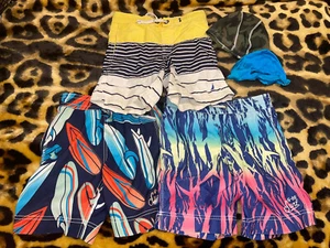 Lot of 3 of Gap Kids, Nautical Small Boys Swim Trunks, Blues, sz 4-6 Y/O - Picture 1 of 7