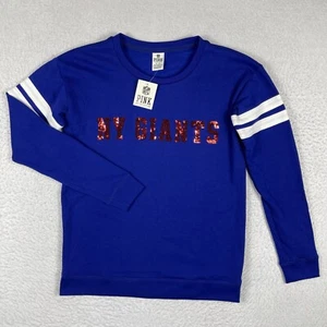 New York Giants Shirt Womens Medium Blue Victorias Secret Pink NFL Ladies Top - Picture 1 of 12