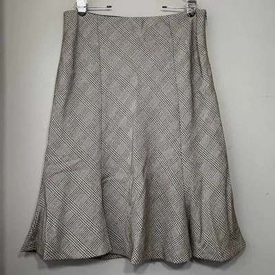Chaps Size 16 Houndstooth Wool Flare Skirt Office Academia Y2K Twee Equestrian - Image 1 of 4