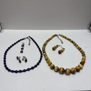 SET BESTEHEND AUS 2 Minenfund Eichelhäher König DRT 925 Sterlingsilber Halskette & Ohrringe Sets - Bild 1 von 18