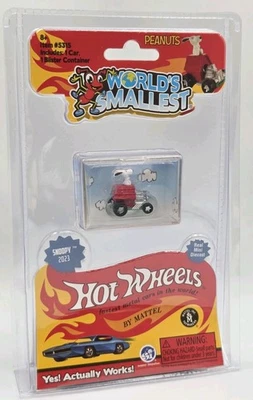 New Worlds Smallest SNOOPY Red Baron Peanuts Charlie Brown Hot Wheels Car - Image 1 of 4