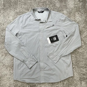 Outdoor Research Astroman Shirt Mens Large Pebble Gray UPF 30 Sun Protection New - Picture 1 of 13