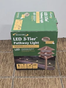 1 MALIBU Copper LED 3 Tier Low Voltage Pathway Light. Model 8421-2200-01 - Picture 1 of 5