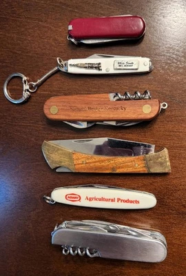 Lote de 6 cuchillos vintage en total con multiherramienta de acero inoxidable Foto 1 de 2