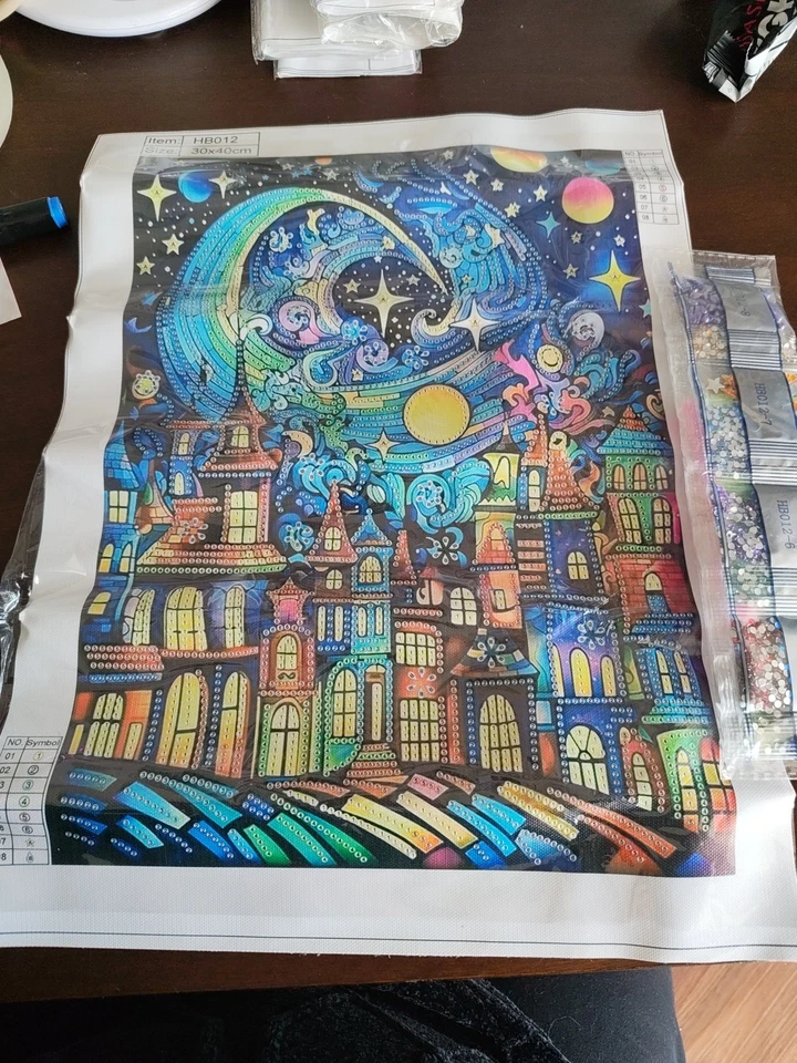 Diamond Painting 5D DIY PARTIAL 30x40cm 🐝 NIGHT MOONS 12 🐝 Free Post - Imagem 1 de 1