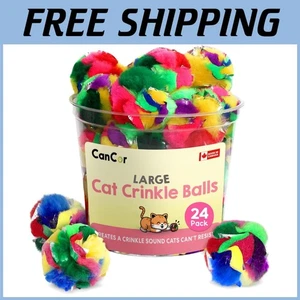 Confezione 24 Palline Stropicciate Sicure per Gatti - Set Giocattolo Interattivo - Foto 1 di 8