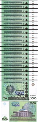 Uzbekistan 5000 Sum 2013, UNC, 20 Pcs LOT, Consecutive, P-83 - Image 1 of 4