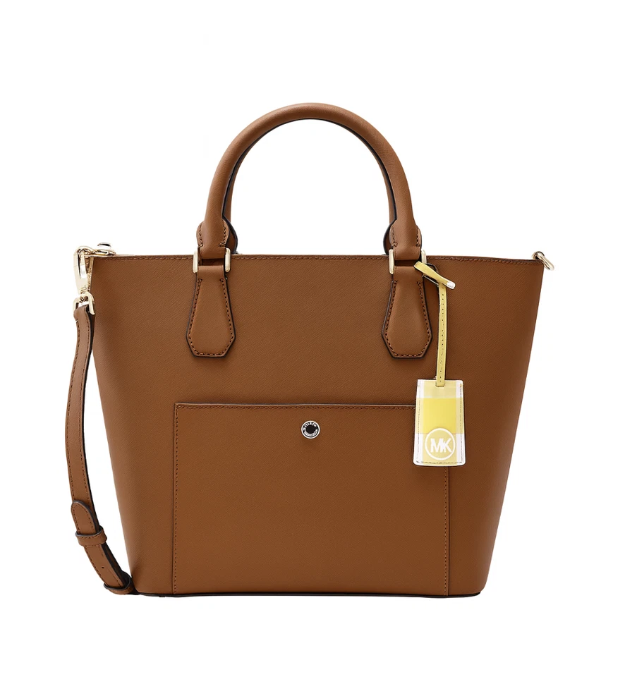 NUEVO CON ETIQUETAS MICHAEL KORS Greenwich Bolso Grande de Cuero - Equipaje Marrón Foto 1 de 4