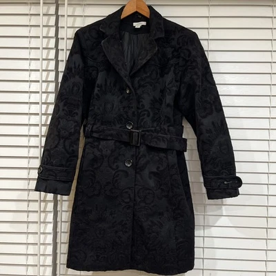 Abrigo Y2K Floral Tapiz Jacquard Negro Hippie Boho Capricho XL De Colección LEER Foto 1 de 4