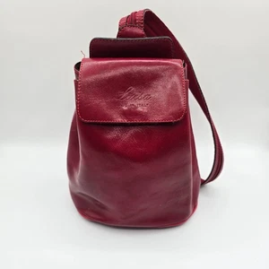 Mochila LUISA Cartera Roja Repujada - Hecha en Italia - Cordón - Imagen 1 de 12