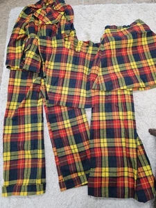 Vintage 60s Wool Plaid 5 Piece Outfit M - Picture 1 of 7