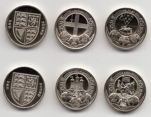 Moneda de una libra £1 escudo de ciudades floral 12 caras 2010 - 2022 sin circular - Imagen 1 de 6
