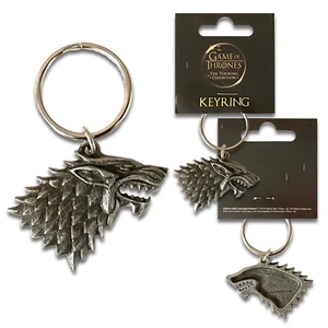 Official Game Of Thrones Stark Keyring Direwolf Sigil Crest GOT Merchandise - Picture 1 of 2