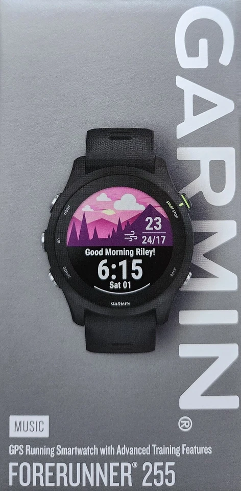 Garmin Forerunner 255 Music GPS Running Watch - Black - Image 1 of 1