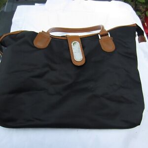 JM- Brown and Tan Shoulder Vinyl Zippered Hand Bag  GREAT FIND