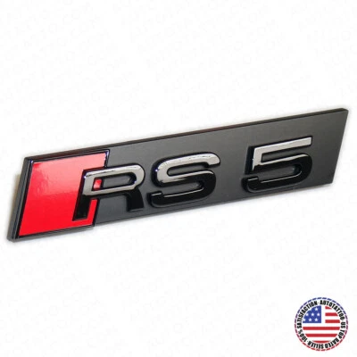 Parachoques delantero Audi RS5 radiador letras emblema insignia logotipo deportivo negro Foto 1 de 4