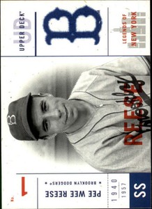 2001 Upper Deck Legends of NY Brooklyn Dodgers Baseball Card #6 Pee Wee Reese