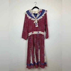 Vintage Susan Freis 1980s Mixed Pattern Dress - Picture 1 of 5