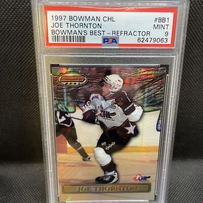🔥Joe Thornton Rookie 1997-98 Bowman Best Refractor #BB1 PSA 9 Population Only 2 - Image 1 of 4