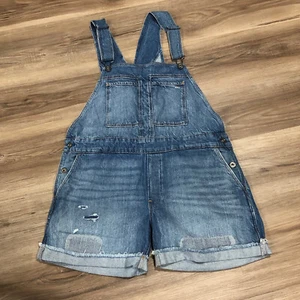 G Star Women’s Original Raw Denim Overalls Shorts Size Medium Blue - Picture 1 of 10