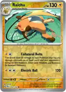 Raichu - 052/162 - Reverse Holo Temporal Forces Pokémon Card - NM/M! - Bild 1 von 1