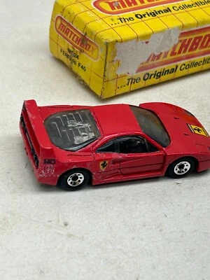 1989 MATCHBOX SUPERFAST MB24 RED FERRARI F40 NEW WATER DAMAGED CAR & BOX - Image 1 of 4