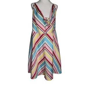 City Chic Striped Tie-Front A-Line Sundress Plus Size XXL/24 Sleeveless Casual - Picture 1 of 5