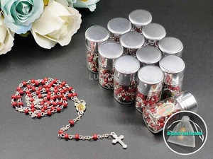 US 12 Virgen Guadalupe Red Rosario Recuerdos Comunion Boda Rosary Bottle Favor - Picture 1 of 5