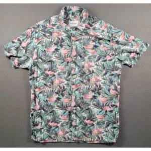 Flamingo Shirt Men's Medium All Over Print Goodfellow Hawaiian Tropical Beach - Picture 1 of 9