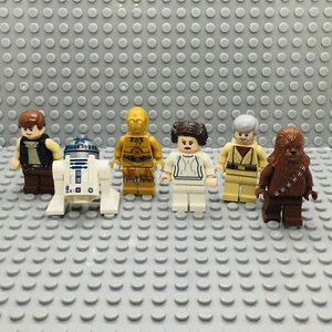 Set Of 6 LEGO Star Wars Minifigures-R2-D2, LEIA, CHEWBACCA, C-3PO E2-174 - Picture 1 of 10