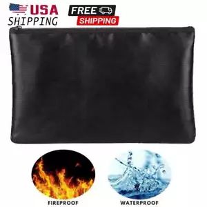 2000℉ Fire Proof money Bag Fireproof Document Pouch Waterproof Safe Cash Bag US - Picture 1 of 10