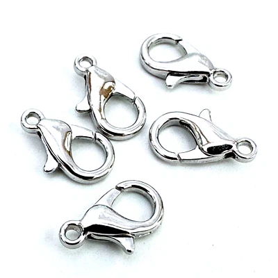 12mm Lobster  Clasp  Parrot Clasp  x 25 , Silver Coloured Alloy Metal - image 1 of 2